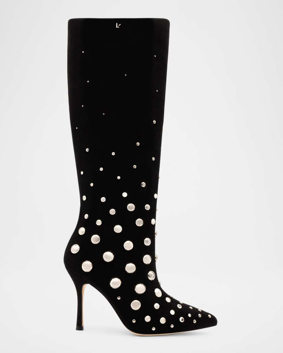 Kate Studded Suede Stiletto Mid Boots